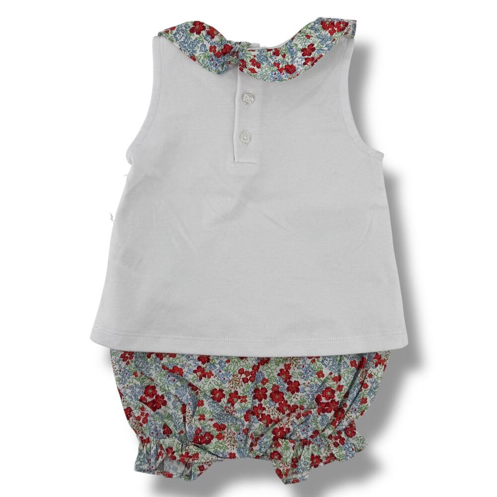 Edgehill Collection Floral Shirt Bloomers 2pc Set Baby Girl Sz 12 M Ruffle - Picture 2 of 4